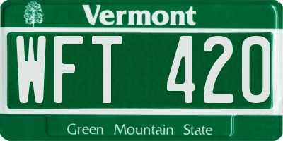 VT license plate WFT420
