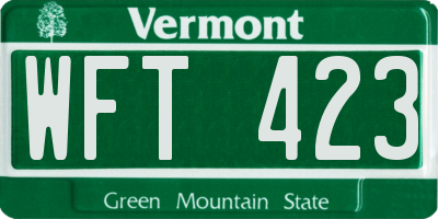 VT license plate WFT423