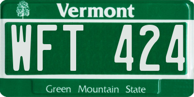 VT license plate WFT424