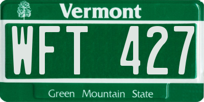 VT license plate WFT427