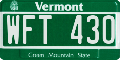 VT license plate WFT430