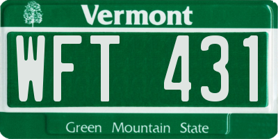 VT license plate WFT431