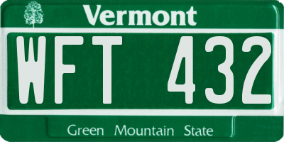 VT license plate WFT432