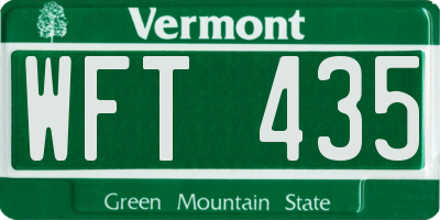 VT license plate WFT435