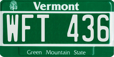 VT license plate WFT436
