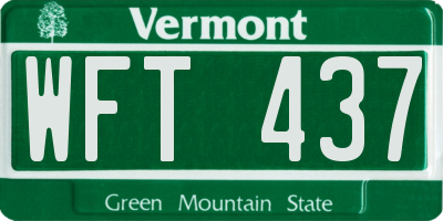 VT license plate WFT437