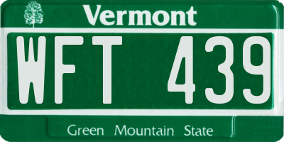 VT license plate WFT439