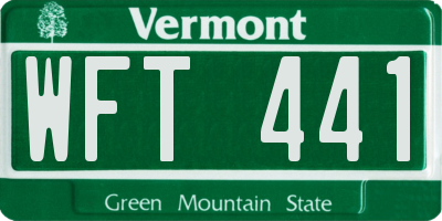 VT license plate WFT441