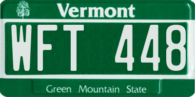VT license plate WFT448