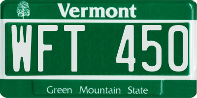 VT license plate WFT450