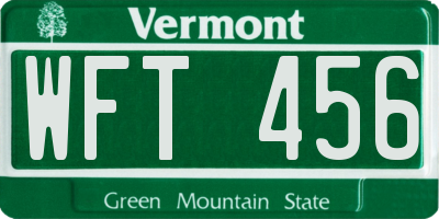VT license plate WFT456