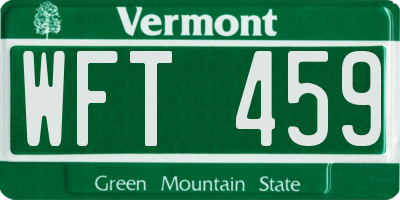VT license plate WFT459