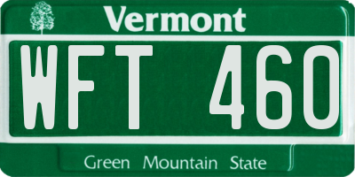 VT license plate WFT460