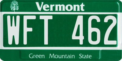 VT license plate WFT462