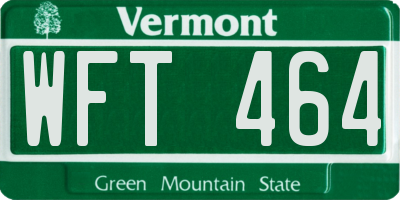 VT license plate WFT464