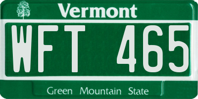 VT license plate WFT465