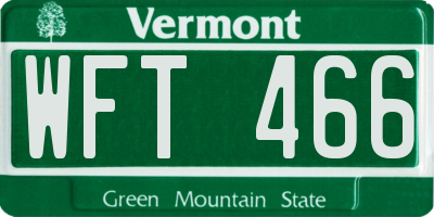 VT license plate WFT466