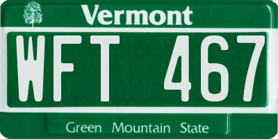 VT license plate WFT467