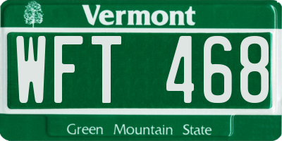 VT license plate WFT468