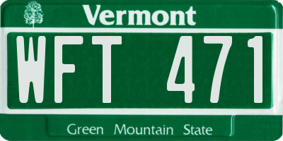 VT license plate WFT471