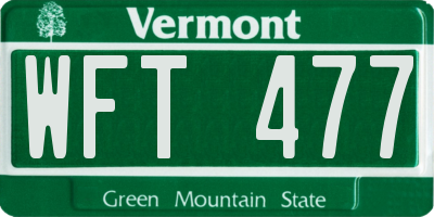 VT license plate WFT477