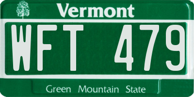 VT license plate WFT479