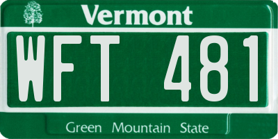 VT license plate WFT481