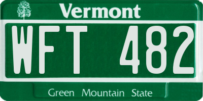 VT license plate WFT482