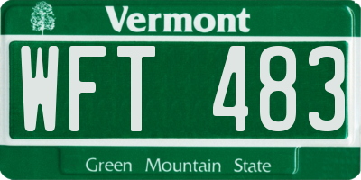 VT license plate WFT483
