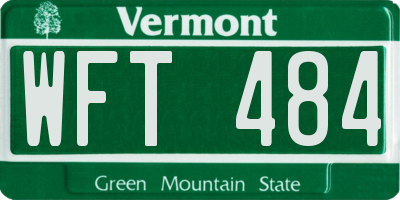 VT license plate WFT484