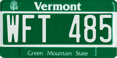 VT license plate WFT485