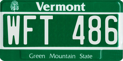 VT license plate WFT486