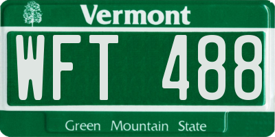 VT license plate WFT488
