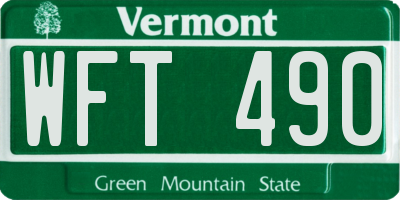 VT license plate WFT490