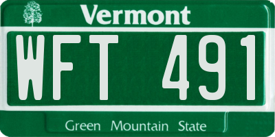 VT license plate WFT491