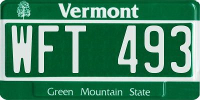VT license plate WFT493