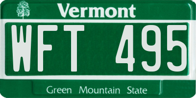 VT license plate WFT495