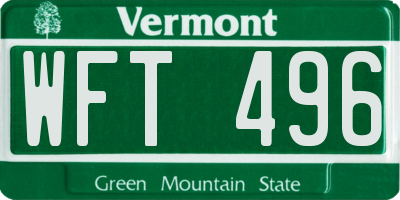 VT license plate WFT496