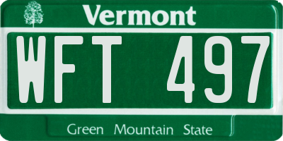 VT license plate WFT497