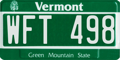 VT license plate WFT498