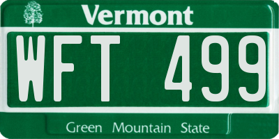 VT license plate WFT499