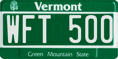 VT license plate WFT500
