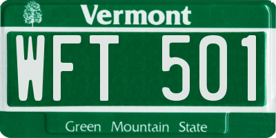 VT license plate WFT501