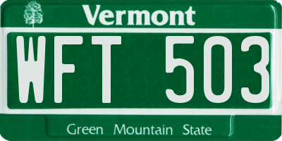 VT license plate WFT503