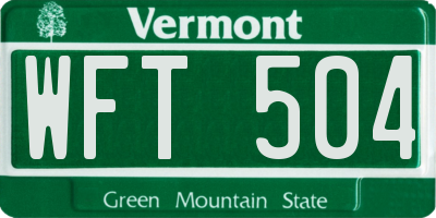 VT license plate WFT504