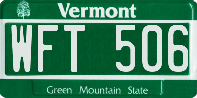 VT license plate WFT506