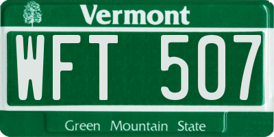 VT license plate WFT507