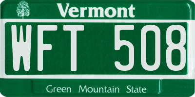VT license plate WFT508