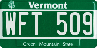 VT license plate WFT509