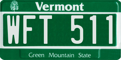 VT license plate WFT511
